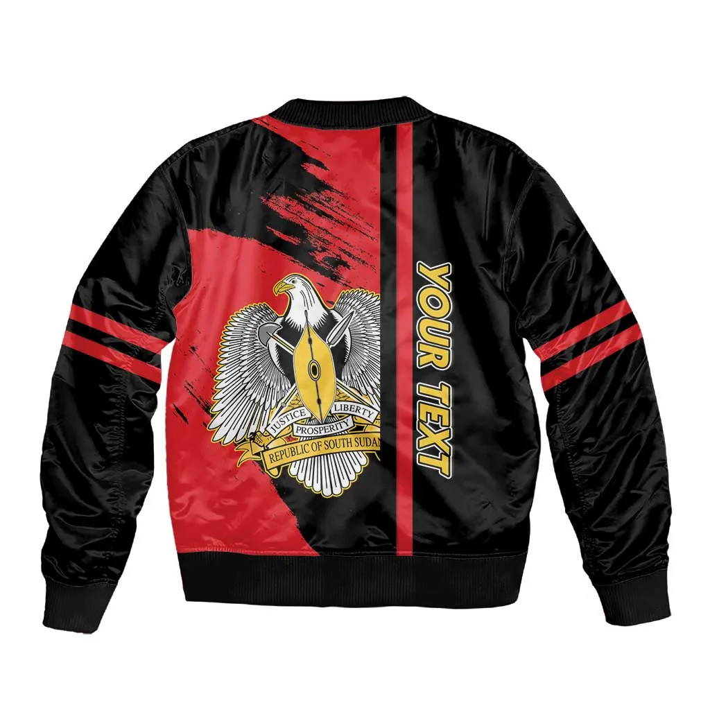 Personalized South Sudan With Coat Of Arms Sleeve Zip Bomber Jacket Sporty Style LT15