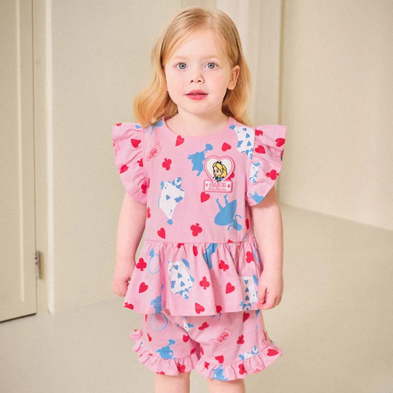 Pink Hearts Alice In Wonderland Top & Bottom Set 2406MO14