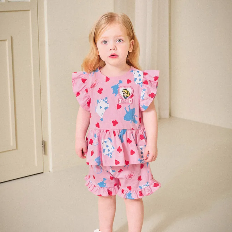 Pink Hearts Alice In Wonderland Top & Bottom Set 2406MO14