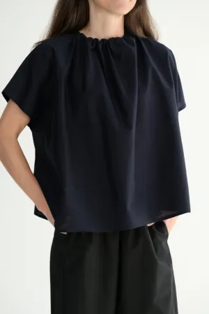 Poet Top in Ink (Silk Cotton)