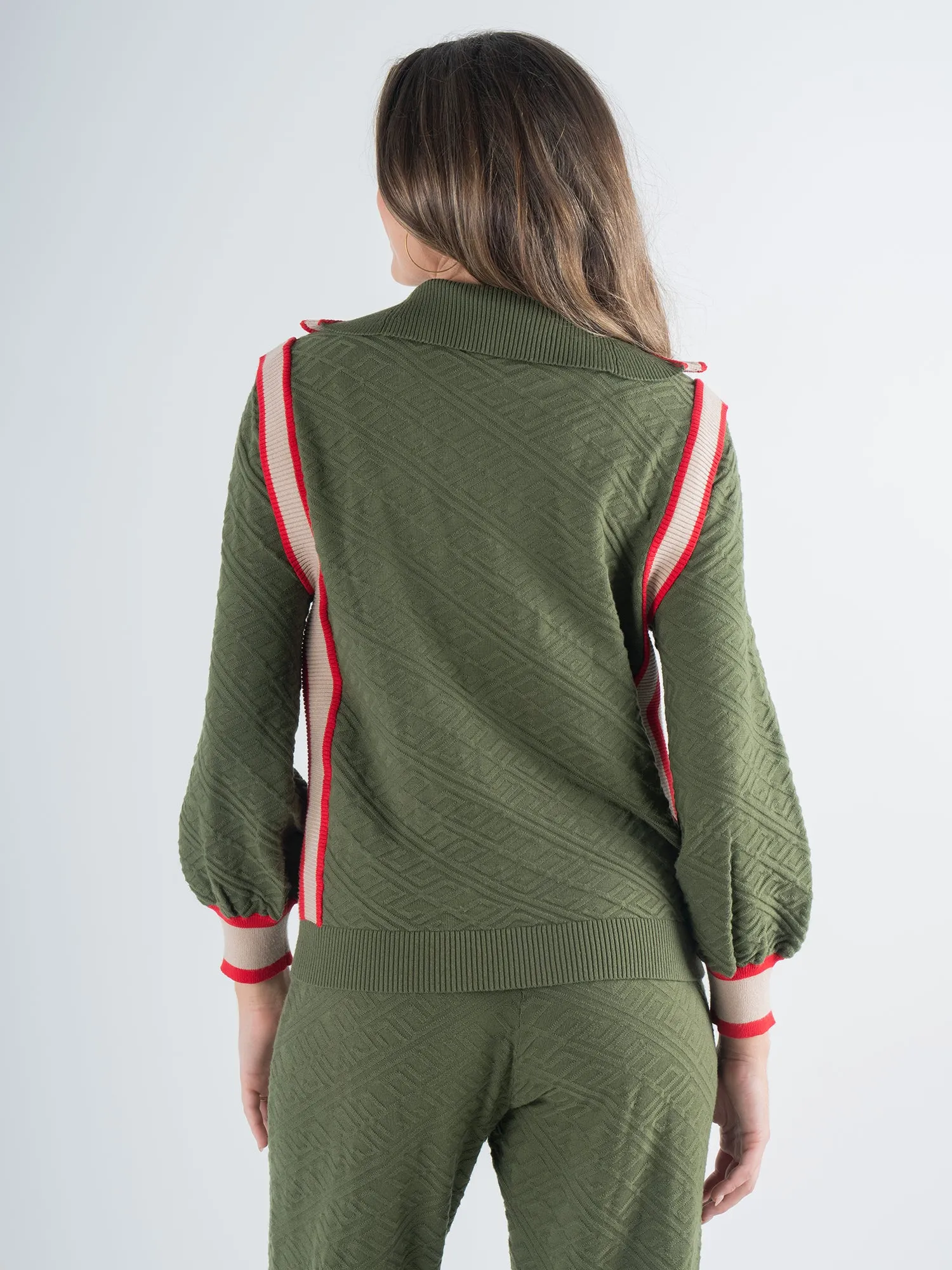 Poppy Pullover Sweater- Olive Night Monogram