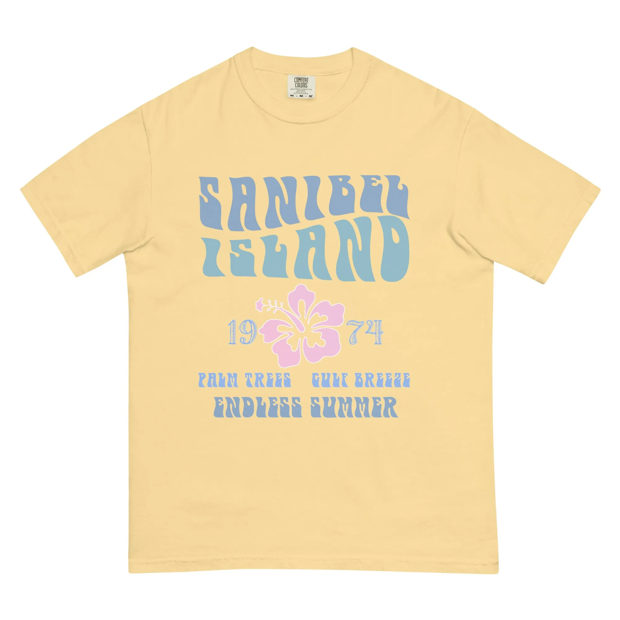 Premium Ringspun Sanibel Island Hibiscus Vintage Endless Summer Coconut Girl T-Shirt 1974