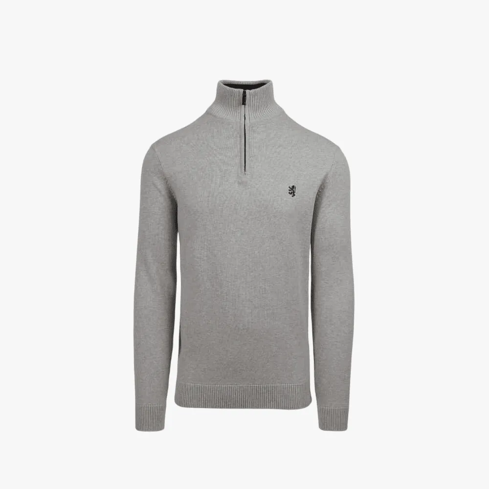 Pringle Mens Harry 1/4 Zip Sweater Grey
