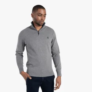 Pringle Mens Knitwear 1/4 Zip Sweater Grey