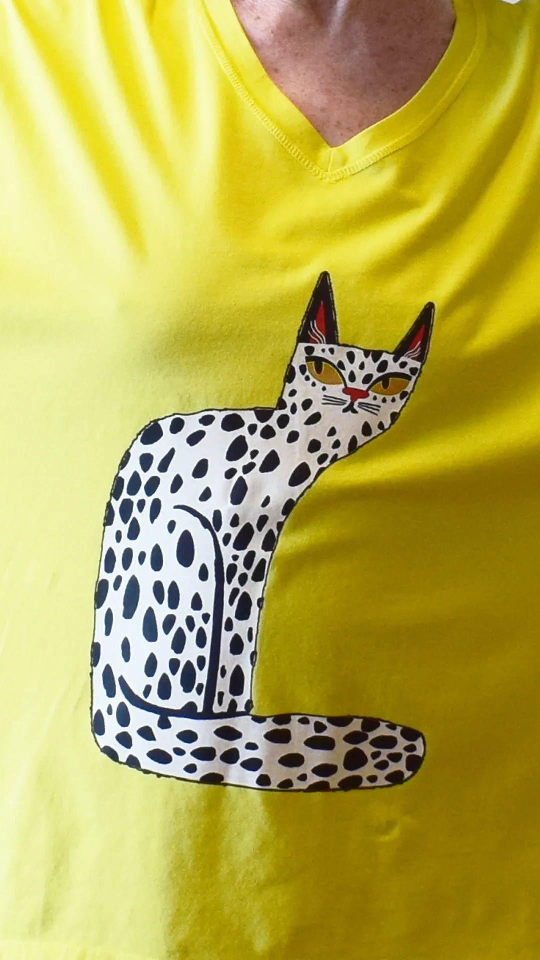 Printed V-Neck Boxy Tee (Multiple Prints)
