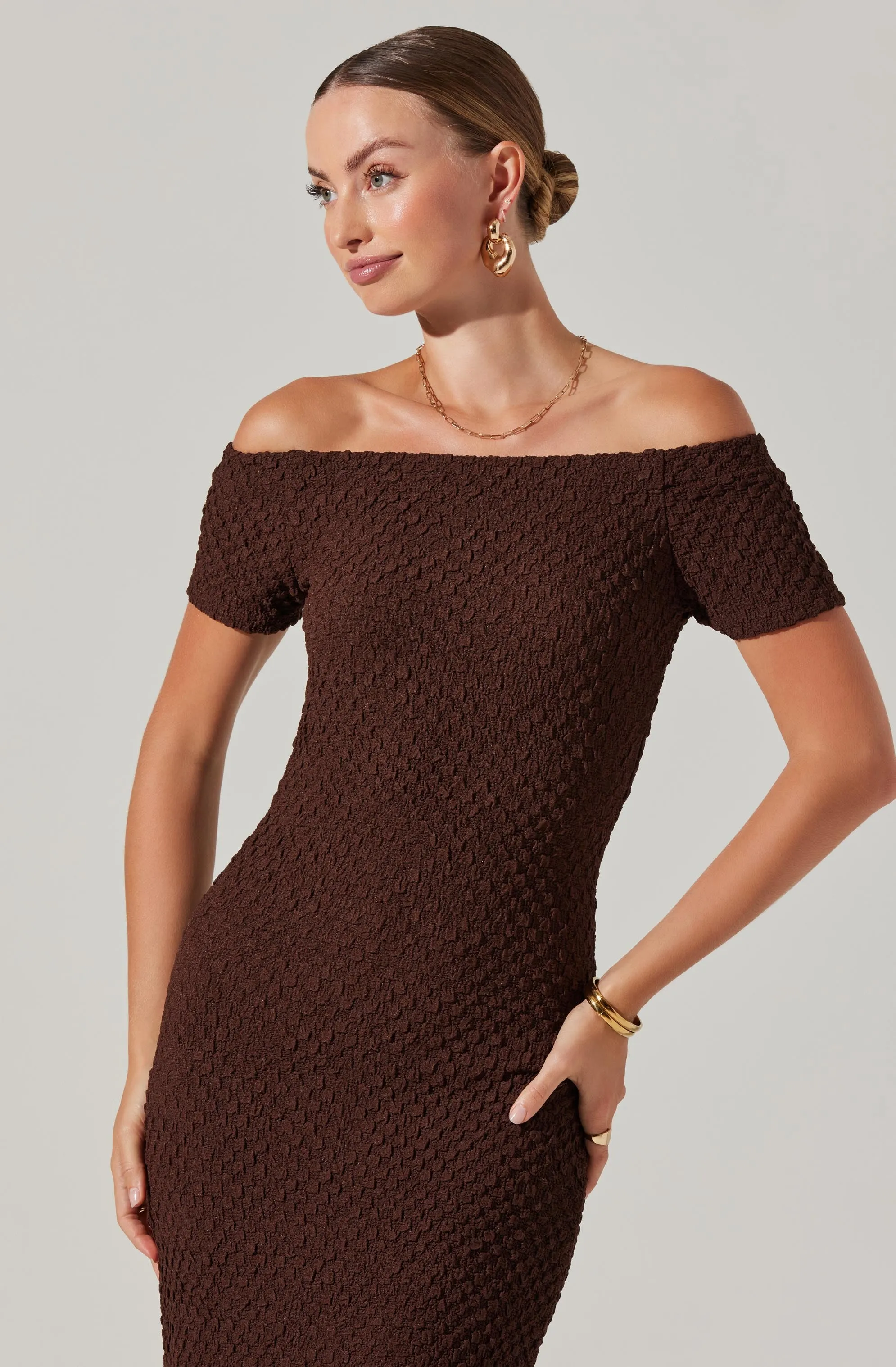 Promise Off Shoulder Midi Dress