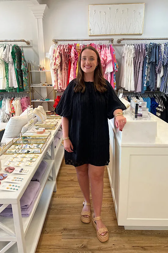 Puff Sleeve Textured Dress