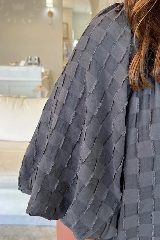 Puff Sleeve Textured Dress