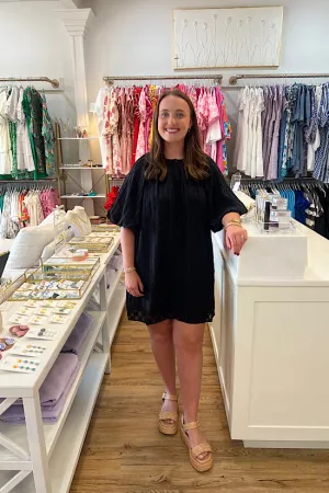 Puff Sleeve Textured Dress