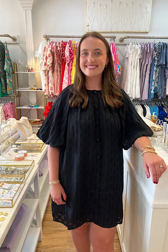 Puff Sleeve Textured Dress