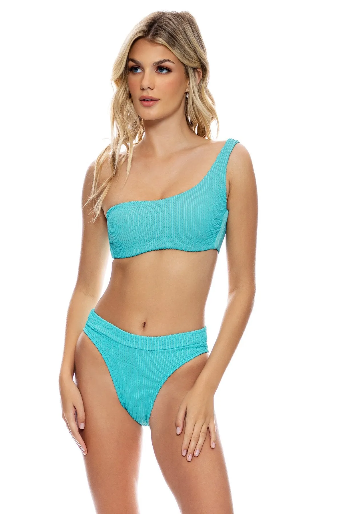 PURA CURIOSIDAD - One Shoulder Lace Back Top