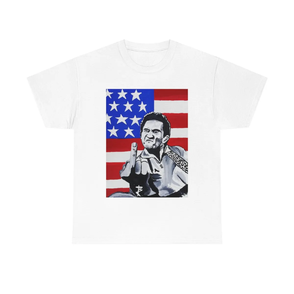 "Johnny Cash USA Flag" Unisex Tee