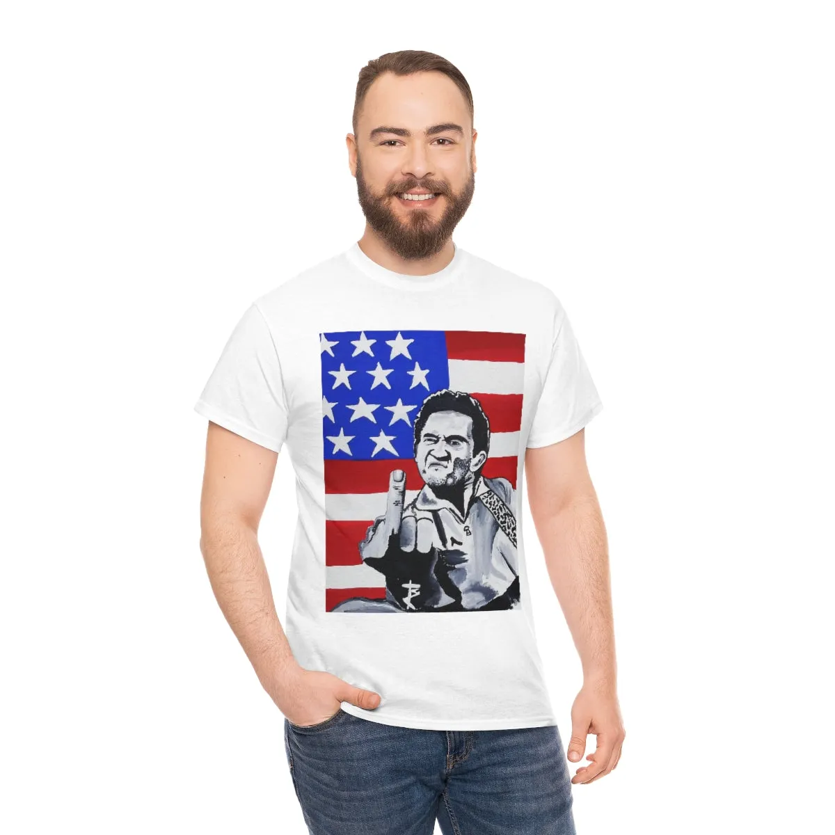 "Johnny Cash USA Flag" Unisex Tee