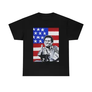 "Johnny Cash USA Flag" Unisex Tee