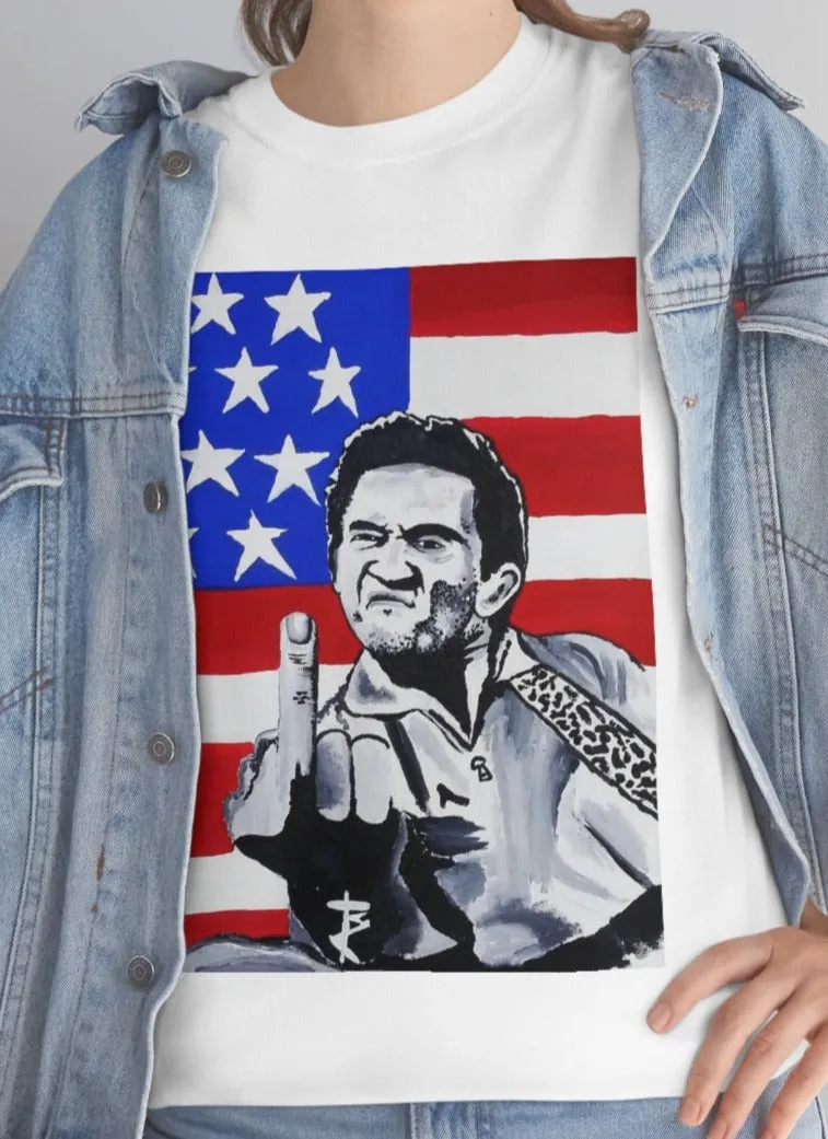 "Johnny Cash USA Flag" Unisex Tee