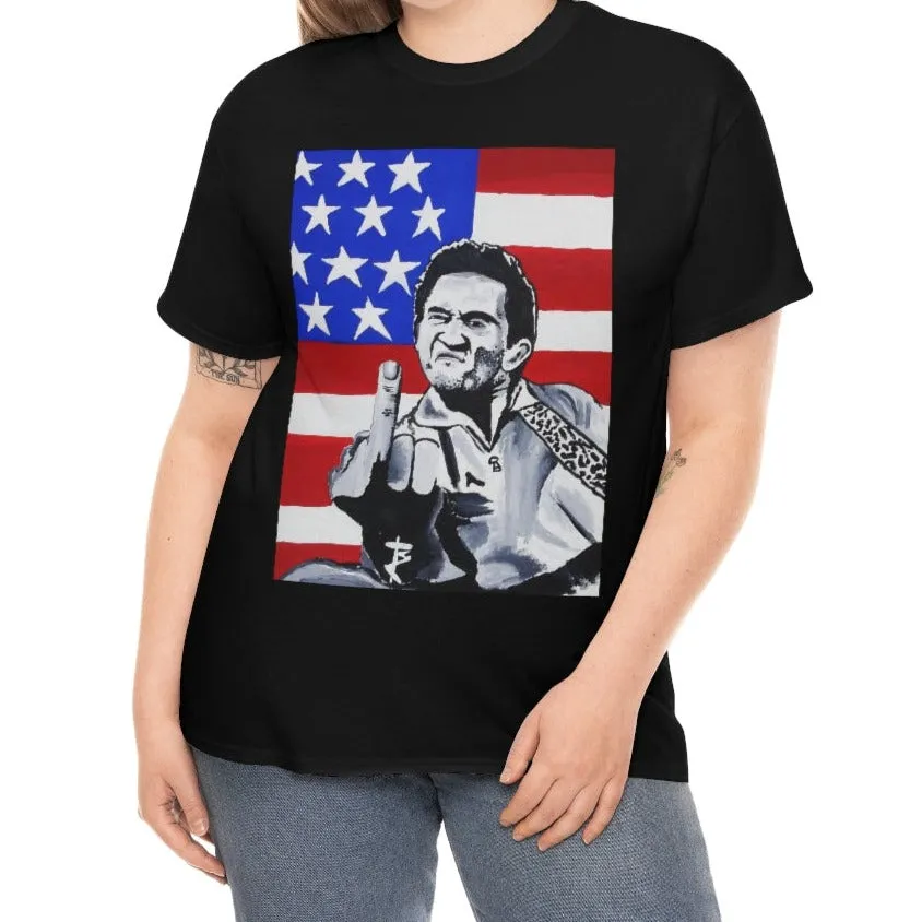 "Johnny Cash USA Flag" Unisex Tee