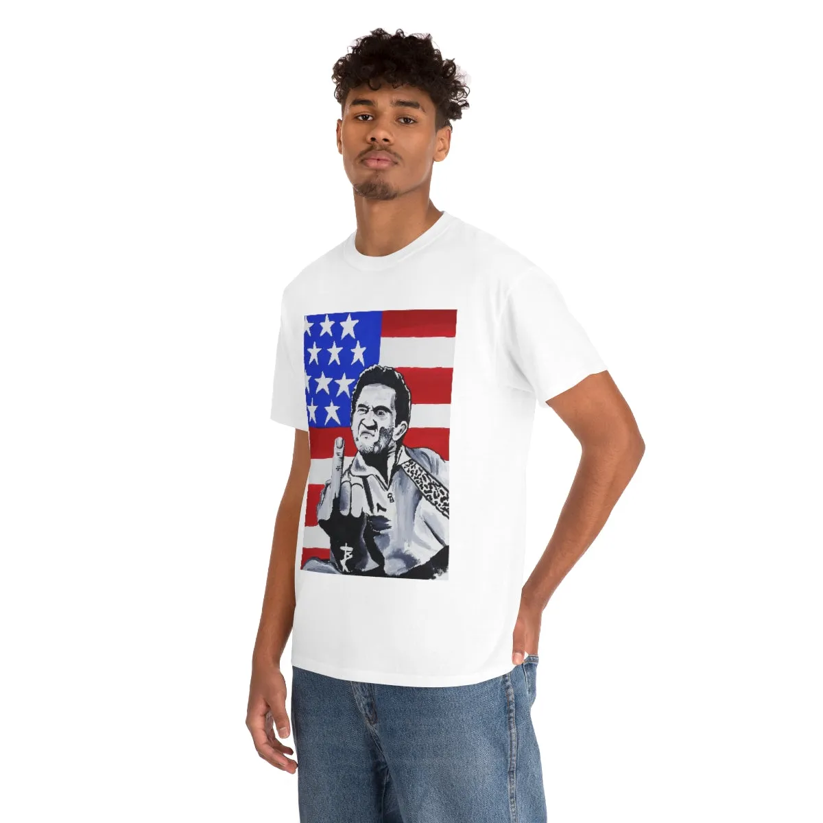 "Johnny Cash USA Flag" Unisex Tee