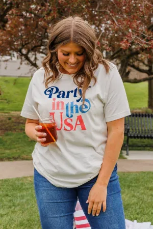 "Party In The USA" Graphic Tee- Cream