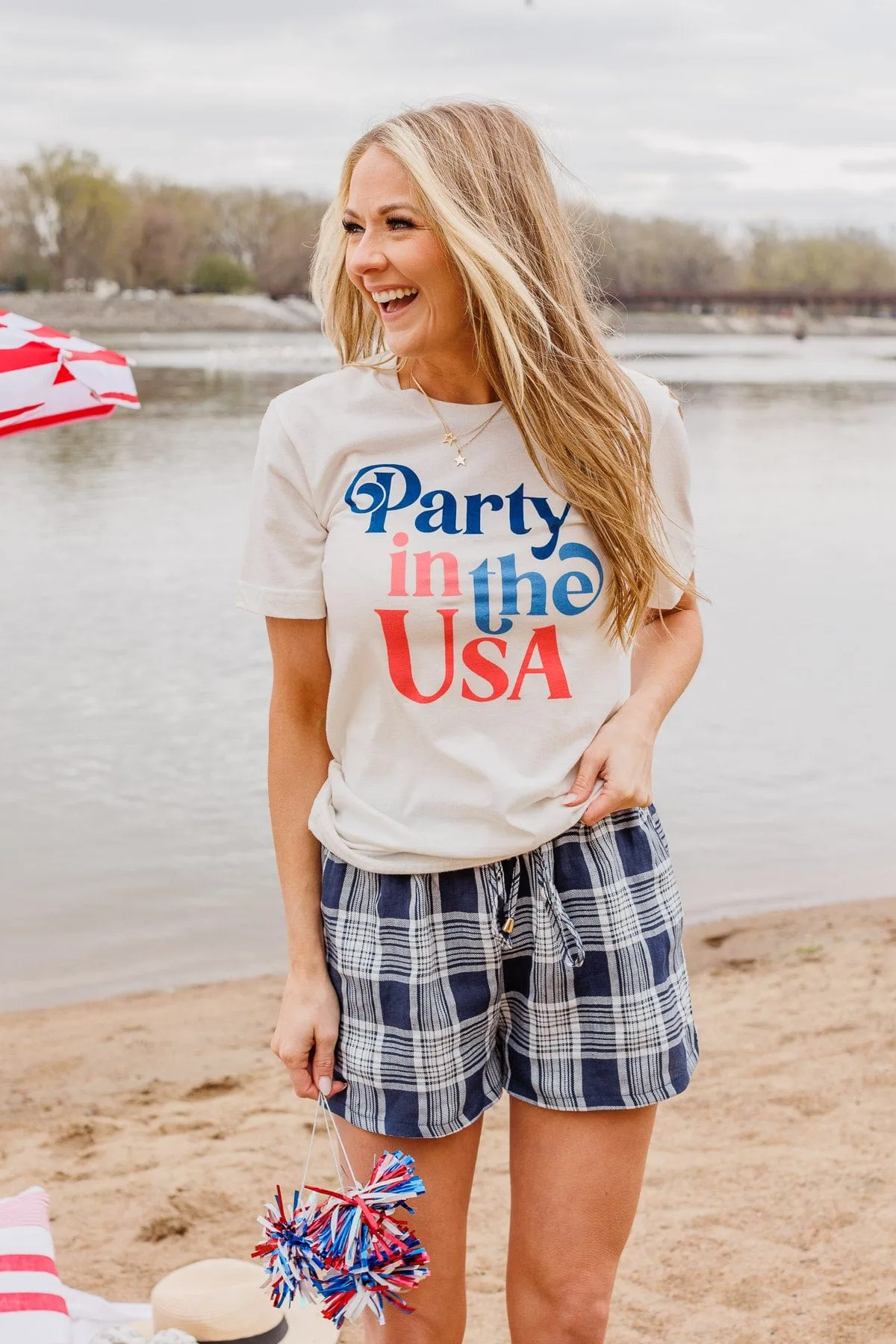 "Party In The USA" Graphic Tee- Cream