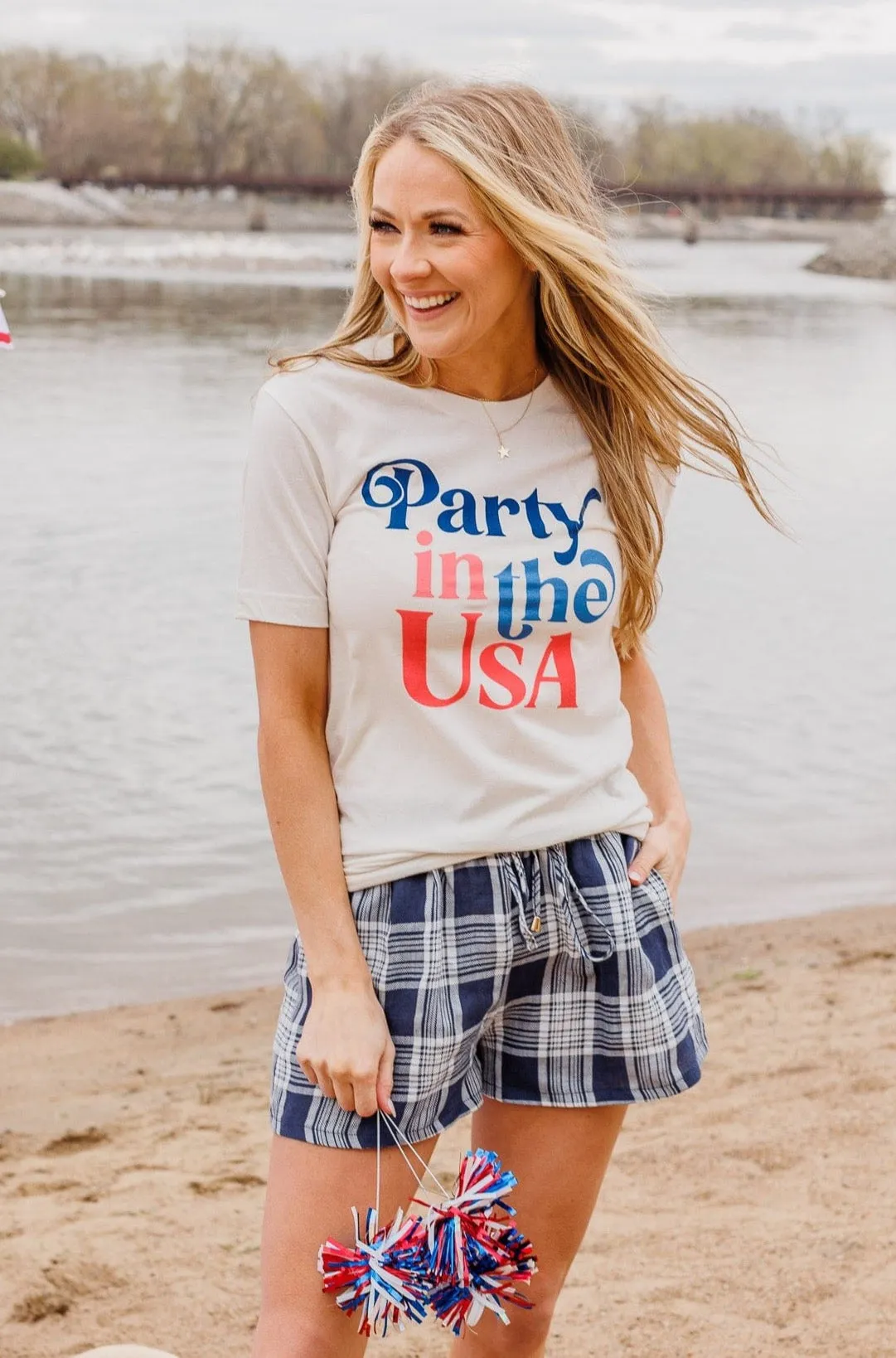 "Party In The USA" Graphic Tee- Cream