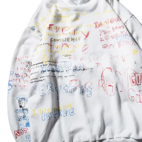 "THOUGHTS" Hoodies Sweatshirt Streetwear Blanc - URB1™