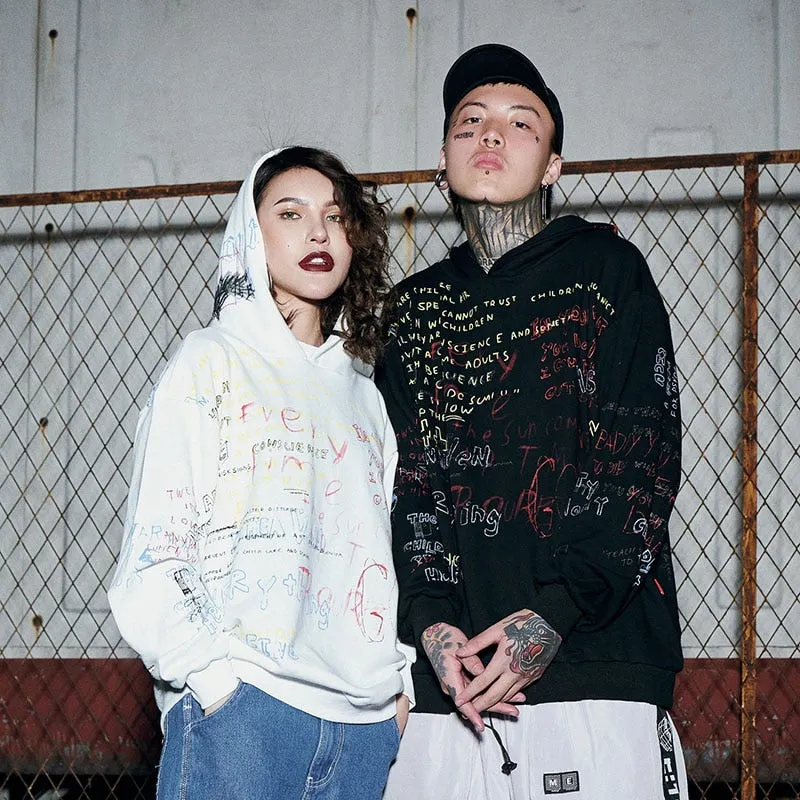 "THOUGHTS" Hoodies Sweatshirt Streetwear Blanc - URB1™