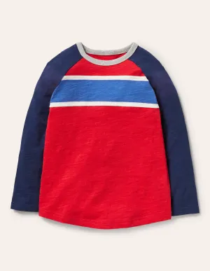 Raglan T-Shirt-Rocket Red/Starboard Blue