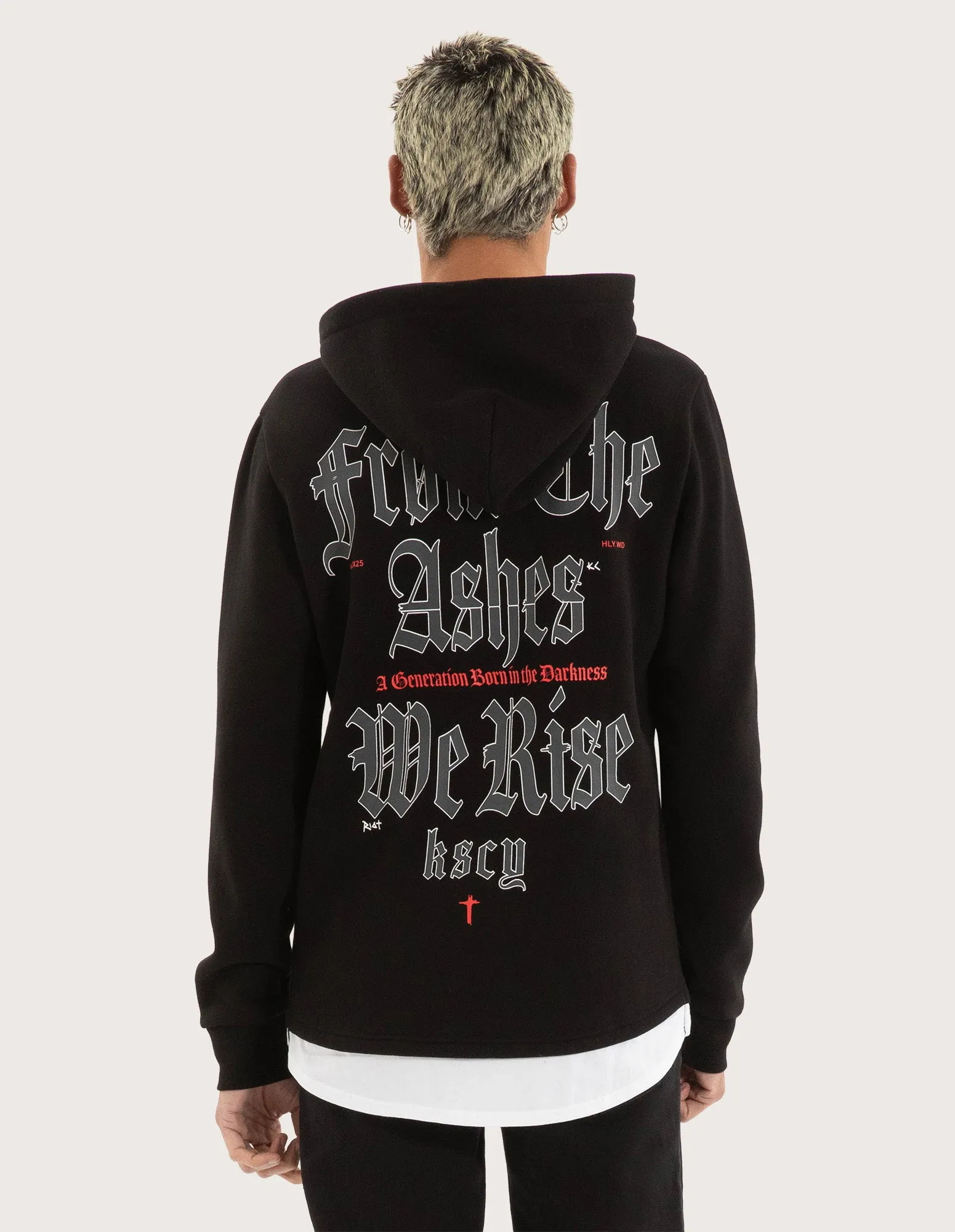 Realm Layered Hoodie Jet Black
