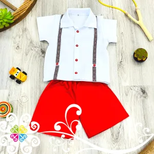 Red Lalito Short and Shirt Set - Mexican Boy Outfit