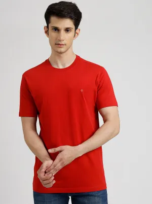 Red Solid Slim Fit T-Shirt | Greenfibre