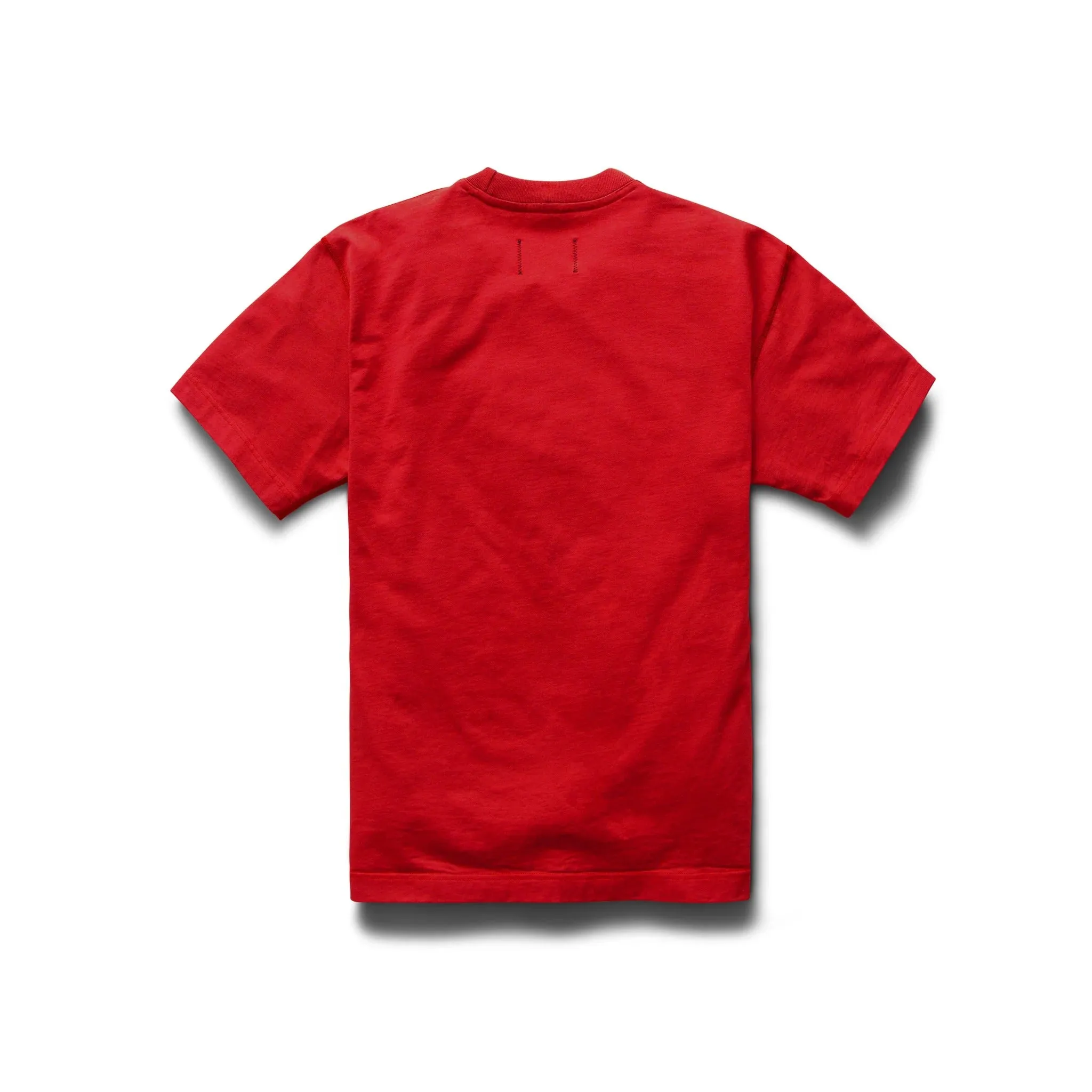 Reigning Champ Men Embroidered Script T-Shirt Carmine RC-1377-CARM