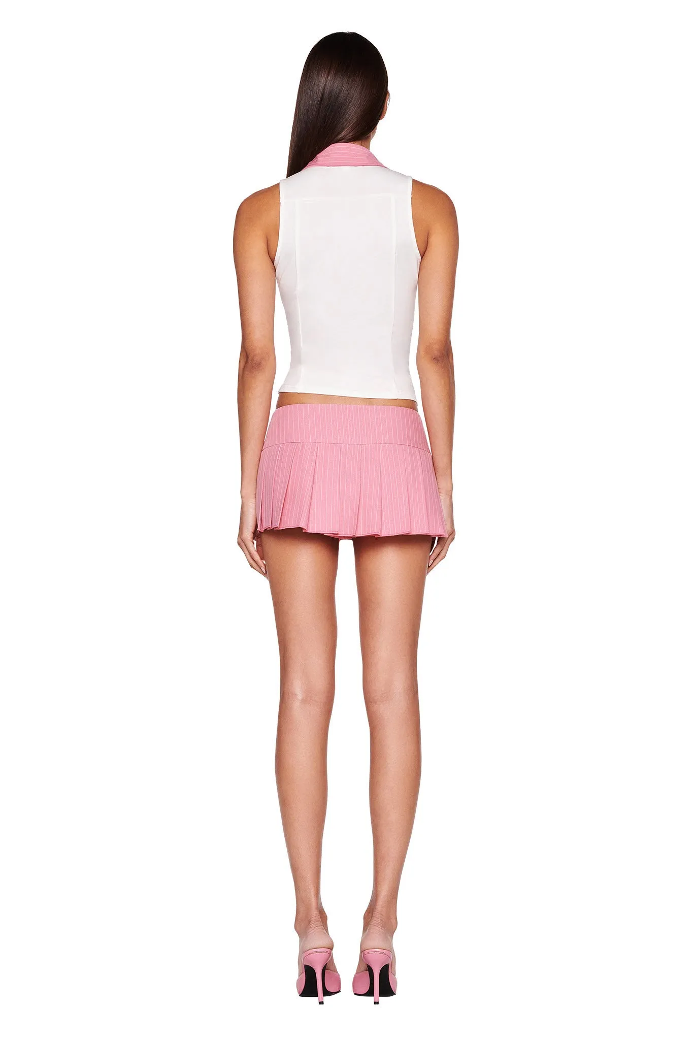 REMINI SKORT - PINK PINSTRIPE