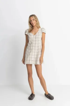 Rhythm Women's Rumi Check Cap Sleeve Dress