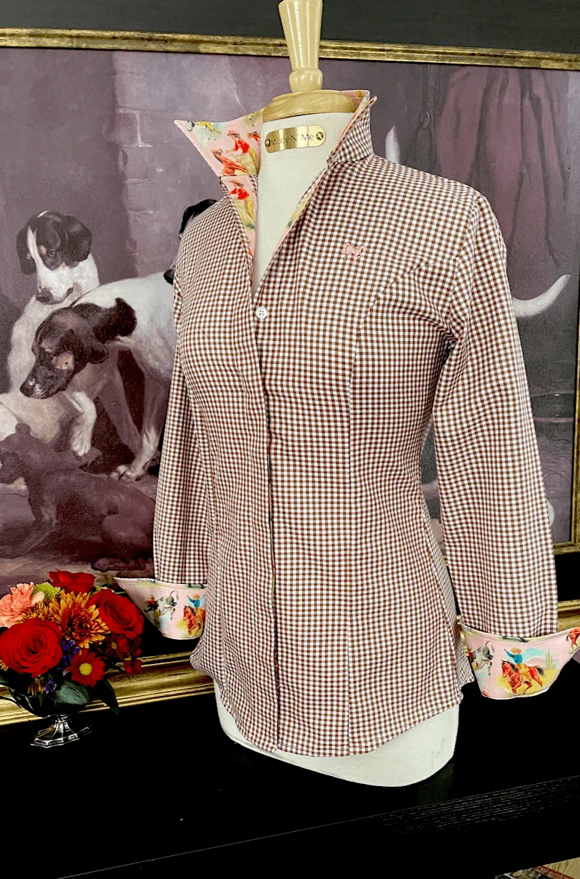 RIDE EM' COWGIRL SHIRT IN CHOCOLATE GINGHAM