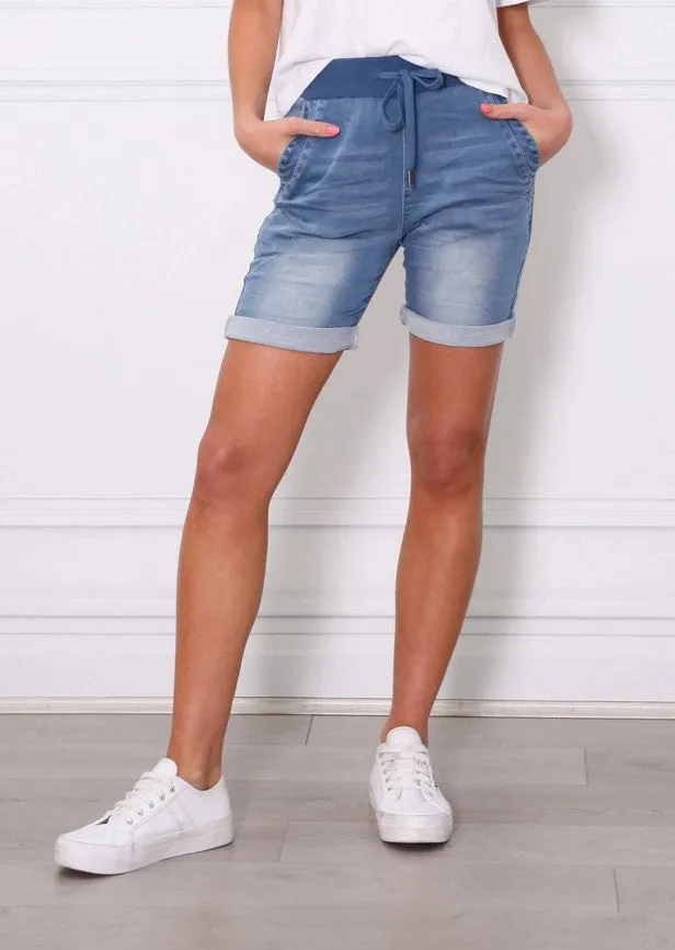 Riley Denim Shorts - Light Blue Wash