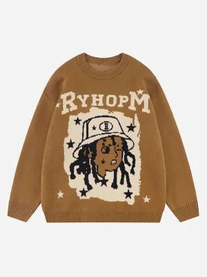 Rimiro - Hip-hop Creative Embroidered Knitwear