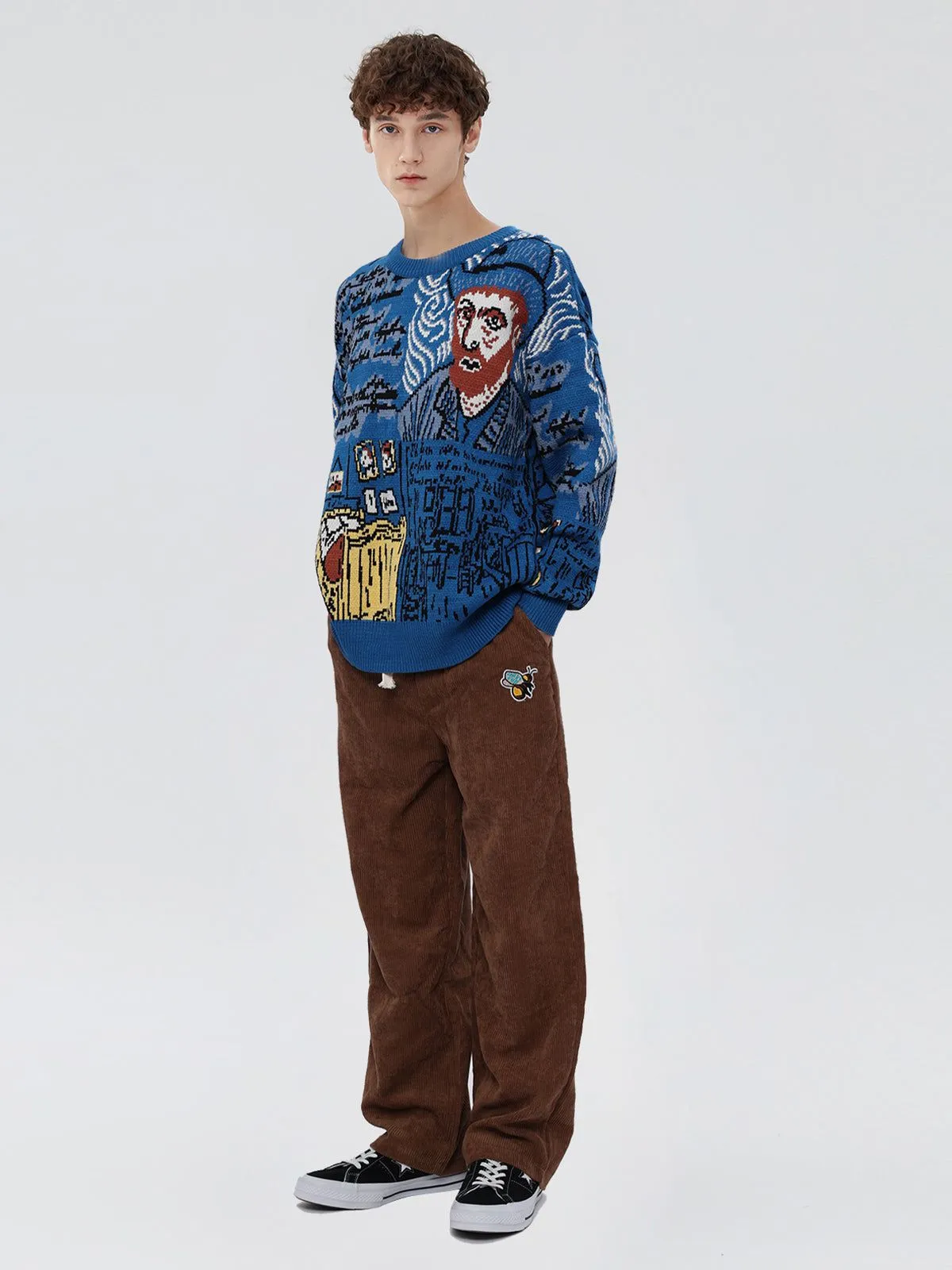 Rimiro - Van Gogh Oil Painting Knit Sweater