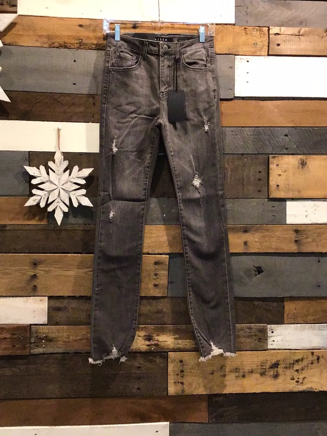 Risen Grey Straight Denim
