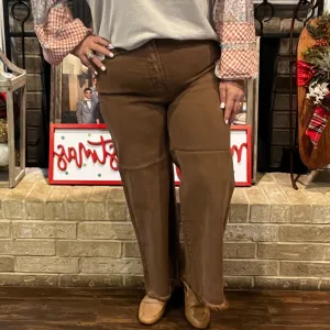 Risen High Rise Wide Leg with Tummy Control - Espresso