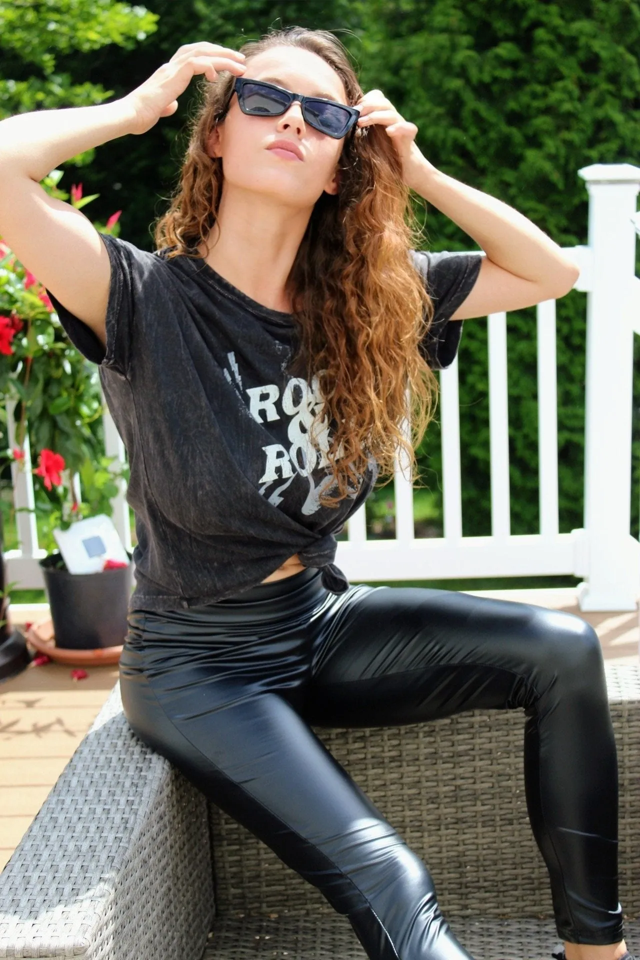Rolling Stones Vegan Leather Leggings
