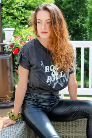 Rolling Stones Vegan Leather Leggings