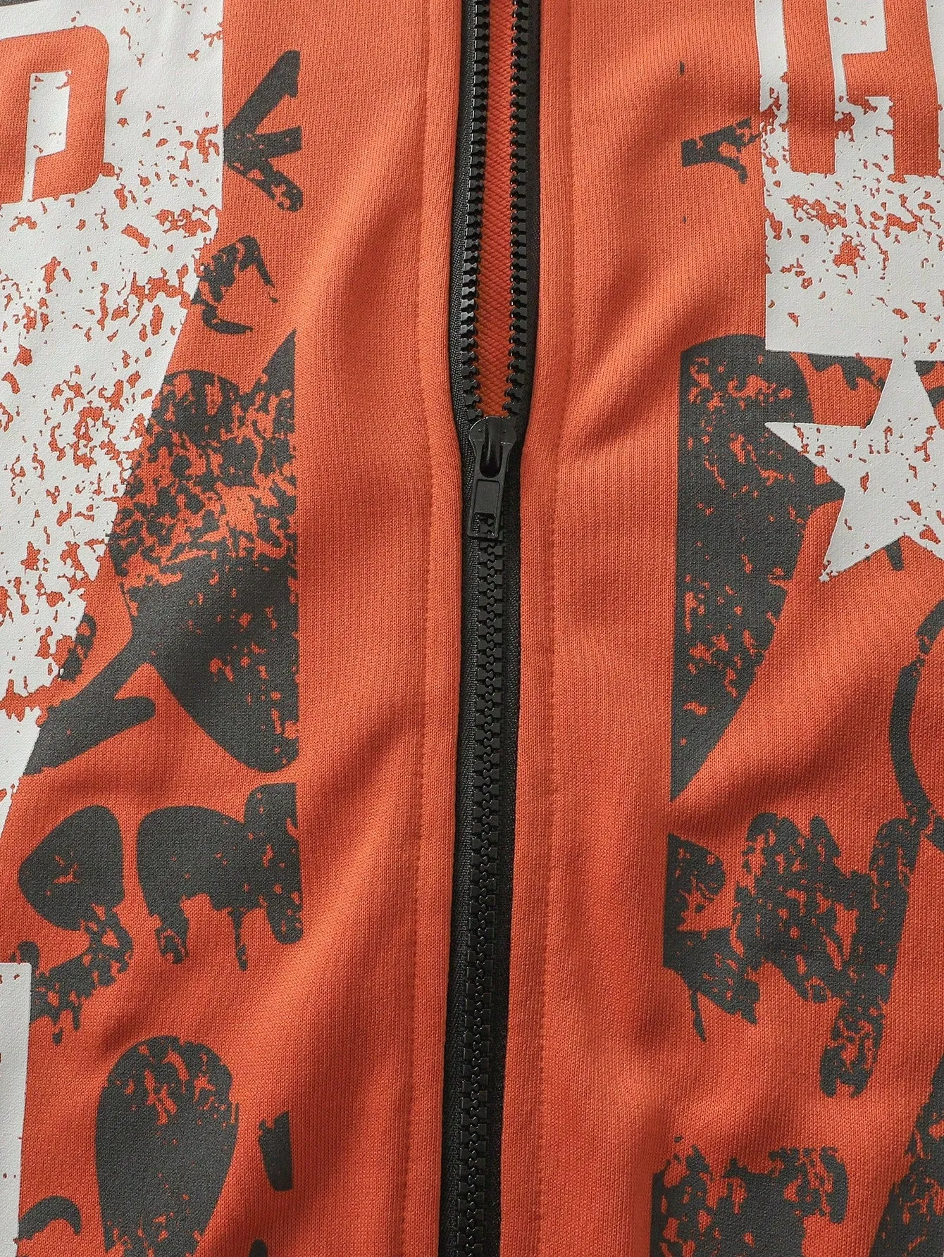 ROMWE Street Life Men'S Cross & Letter Print Hoodie, Streetwear Retro Style