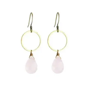 Rose Quartz Hoop Earrings