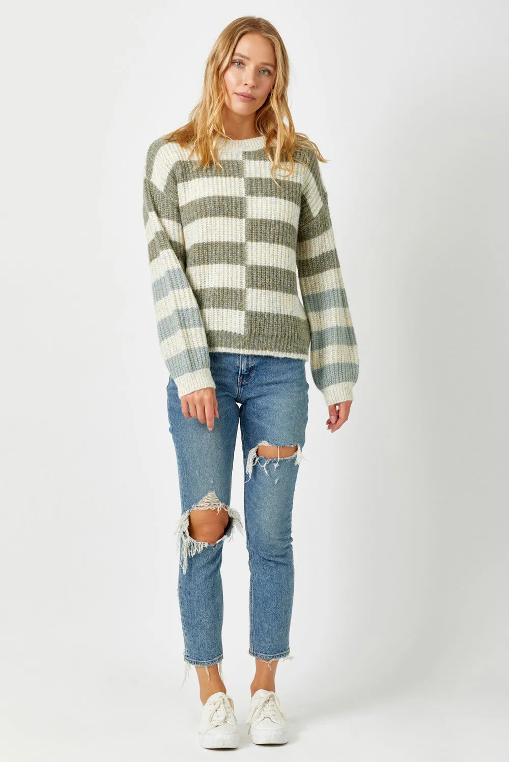 Round Neck Striped Sweater