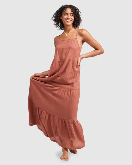 Roxy Floral Way Dress - Rustic Brown