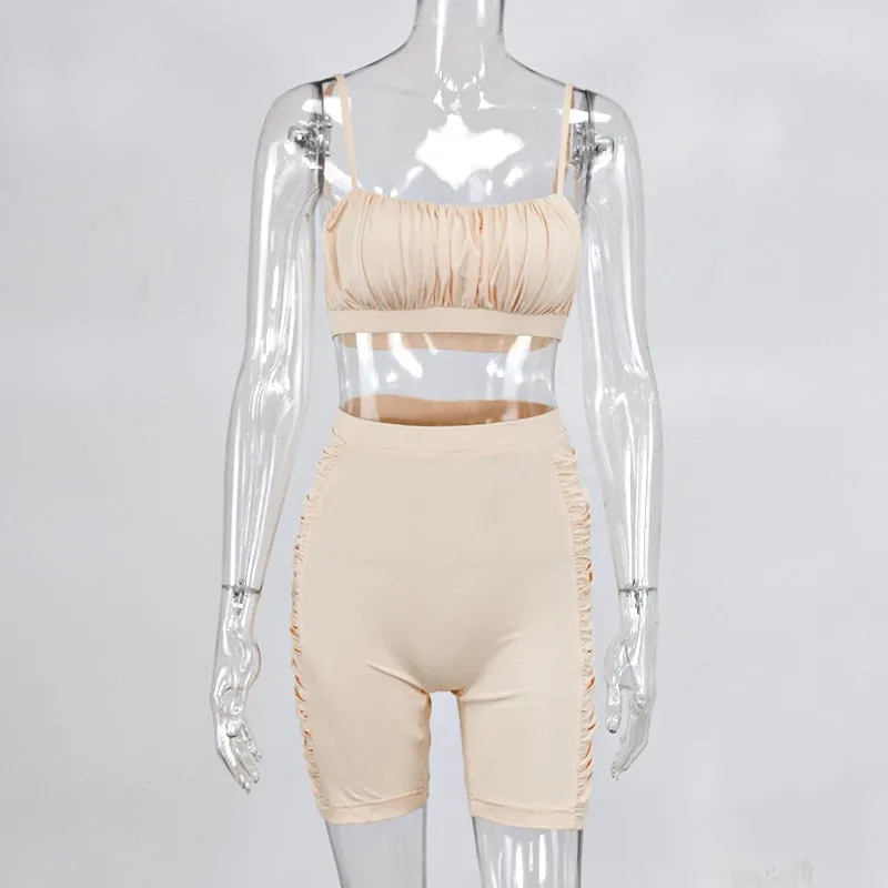 Ruched Top & Biker Shorts
