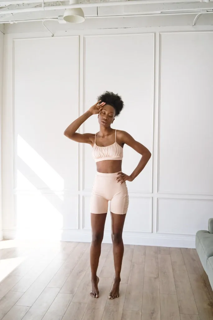 Ruched Top & Biker Shorts