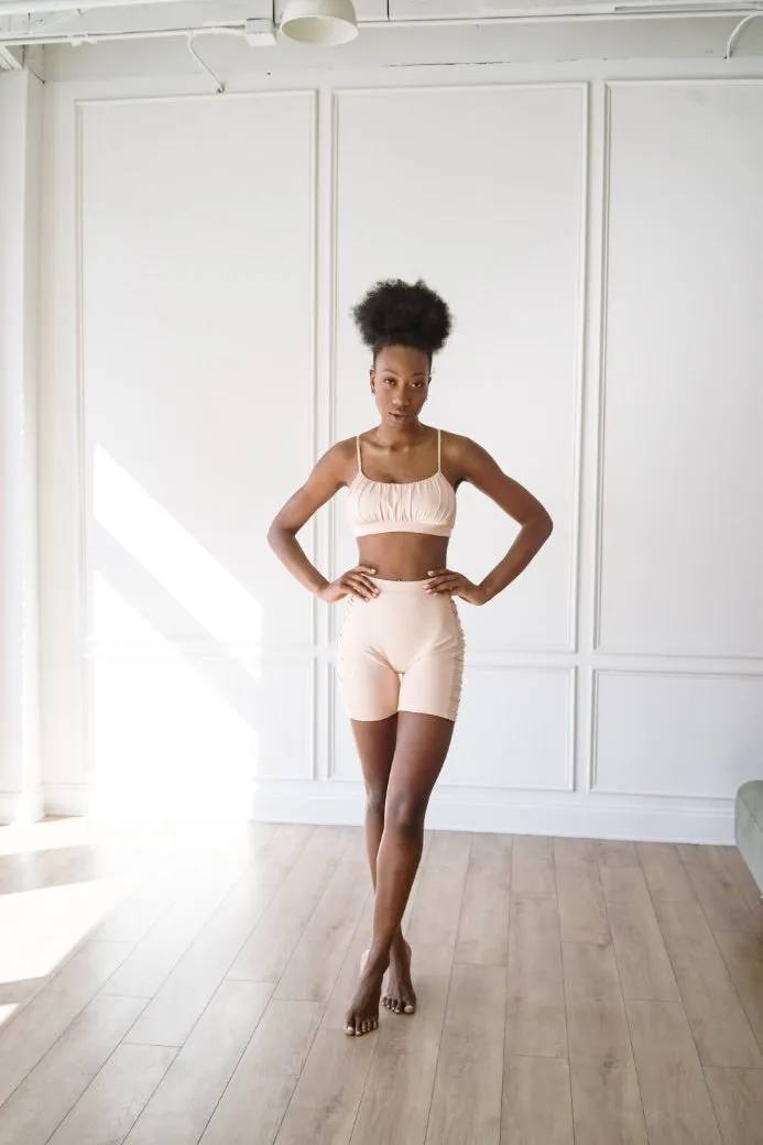 Ruched Top & Biker Shorts
