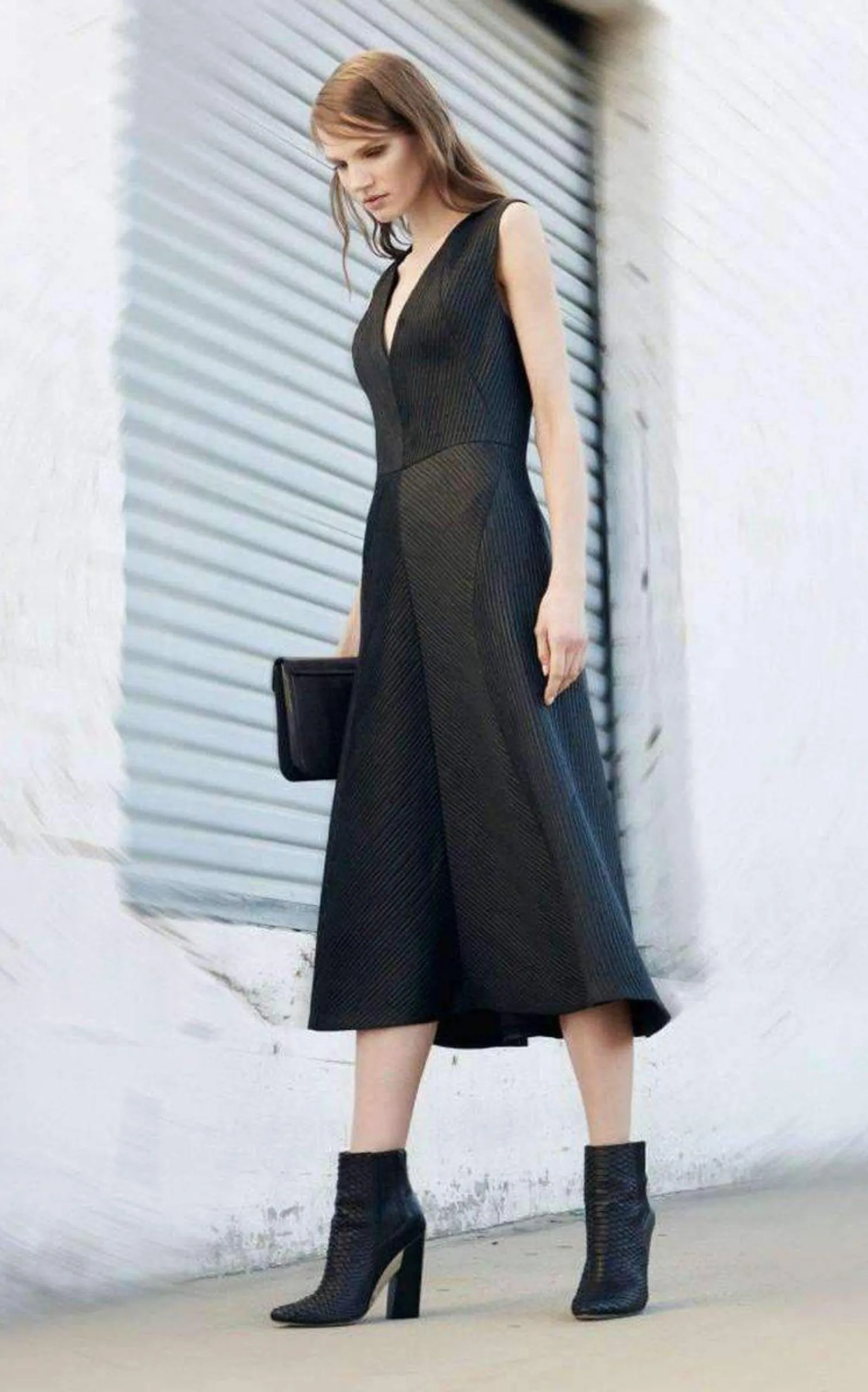 Runway Jacelyn Black V-Neck Dress