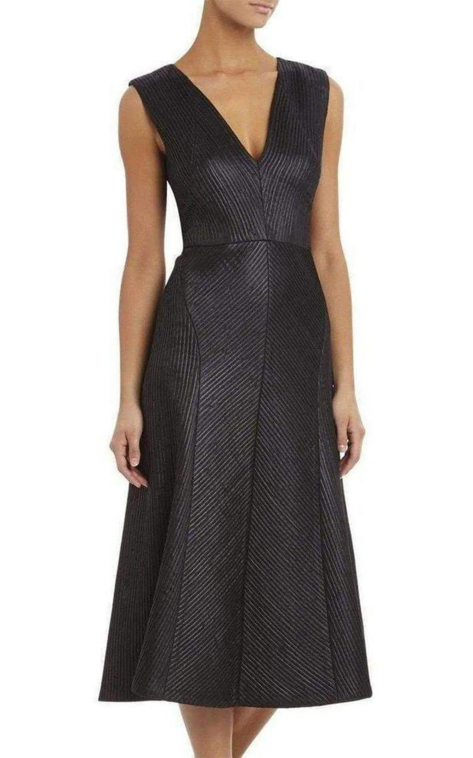 Runway Jacelyn Black V-Neck Dress